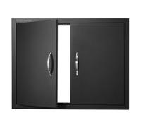VEVOR Porte d'Accès pour Barbecue, Double Porte de Cuisine Extérieure 788x610x46 mm, Porte Encastrée Plaque Froide, avec Poignées, pour Îlot de Barbecue Noir (Inox + Produit Pulvérisé à l'Huile)