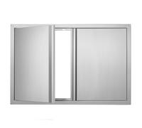 VEVOR Porte d'accès pour barbecue double en inox encastrée 914x610x45 mm, poignée encastrée