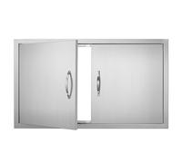 VEVOR Porte d'Accès pour Barbecue, Double Porte de Cuisine Extérieure 915x533x46 mm, Porte Encastrée en Acier Inoxydable, avec Poignées, pour Îlot de Barbecue, Placard Extérieure, Jardin, Argenté