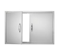 VEVOR Porte d'Accès pour Barbecue, Double Porte de Cuisine Extérieure de 88,9x61 cm, Porte Encastrée en Acier Inoxydable, avec Poignée, pour Îlot de Barbecue, Station de Grillades, Placard Extérieure