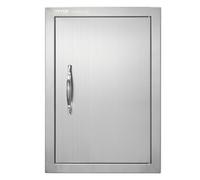 VEVOR Porte d'Accès pour Barbecue, Simple Porte de Cuisine Extérieure 355x508x46 mm, Porte Encastrée en Acier Inoxydable Réversible, avec Poignée, pour Îlot de Barbecue, Placard Extérieure, Jardin