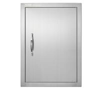 VEVOR Porte d'Accès pour Barbecue, Simple Porte de Cuisine Extérieure 407x559x46 mm, Porte Encastrée en Acier Inoxydable Réversible, avec Poignée, pour Îlot de Barbecue, Placard Extérieure, Grillage