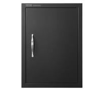 VEVOR Porte d'Accès pour Barbecue, Simple Porte de Cuisine Extérieure 415x570x46 mm, Porte Encastrée Plaque Froide Réversible, avec Poignée, pour Îlot de Barbecue, Placard Extérieure, Jardin, Noir