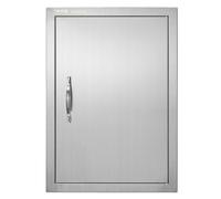 VEVOR Porte d'Accès pour Barbecue, Simple Porte de Cuisine Extérieure 432x610x46 mm, Porte Encastrée en Acier Inoxydable Réversible, avec Poignée, pour Îlot de Barbecue, Placard Extérieure, Jardin