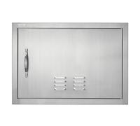 VEVOR Porte d'Accès pour Barbecue, Simple Porte de Cuisine Extérieure 610x432x46 mm, Porte Encastrée en Acier Inoxydable Réversible, avec Poignée et Aération, pour Îlot de Barbecue, Placard Extérieure
