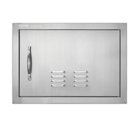 VEVOR Porte d'Accès pour Barbecue, Simple Porte de Cuisine Extérieure 508x356x46 mm, Porte Encastrée en Acier Inoxydable Réversible, avec Poignée et Aération, pour Îlot de Barbecue, Placard Extérieure