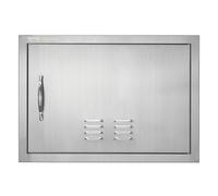 VEVOR Porte d'Accès pour Barbecue, Simple Porte de Cuisine Extérieure 610x432x46 mm, Porte Encastrée en Acier Inoxydable Réversible, avec Poignée et Aération, pour Îlot de Barbecue, Placard Extérieure
