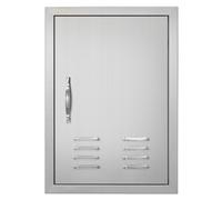 VEVOR Porte d'Accès pour Barbecue, Simple Porte de Cuisine Extérieure 610 x 431 x 45 mm, Porte Encastrée en Inox, avec Poignées, Aérations et Crochets, pour Îlot de Barbecue, Station de Grillades