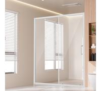 VEVOR Porte de Douche Coulissante 146x150x178 cm, Paroi de Douche en Verre Trempé SGCC Transparent de 6 mm, Étanche, Incassable, Résistant aux Taches, avec Quincaillerie en Acier Inoxydable, Chrome