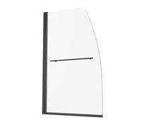 VEVOR Porte de Douche sans Cadre 864 x 1397 mm, Demi-porte de Baignoire en Verre Trempé de 6 mm, Rotative à 180°, avec Pare-douche, Installation réversible, pour Salle de Bain Domicile, Noir