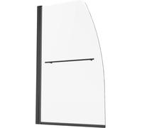 VEVOR Porte de Douche sans Cadre 864 x 1397 mm, Demi-porte de Baignoire en Verre Trempé de 6 mm, Rotative à 180°, avec Pare-douche, Installation réversible, pour Salle de Bain Domicile, Noir
