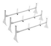 VEVOR Porte-Échelles de Toit pour Fourgonnette, Porte-Bagages en Acier Allié à 3 Barres avec Butées d'Échelle, Capacité de 340,2 kg, Barres de Toit Réglables pour Fourgonnettes Pleine Grandeur, Voyage