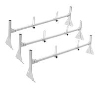 VEVOR Porte-Échelles de Toit pour Fourgonnette, Porte-Bagages en Acier Allié à 3 Barres avec Butées d'Échelle, Capacité de 340,2 kg, Barres de Toit Réglables pour Fourgonnettes Pleine Grandeur, Voyage