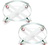VEVOR Porte-Fût 250 L 2PCS Chariot à Baril Capacité de Charge 454 kg Plateau Roulant Cadre Acier Socle Rouleur Outil 4 Roulettes Pivotantes pour Manutention Fûts Tambours Bidons Huile Entrepôts Usines