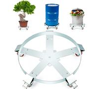 VEVOR Porte-Fût 250 L Chariot à Baril Capacité de Charge 567 kg Plateau Roulant avec 5 Roulettes Pivotantes Cadre Acier Socle Rouleur Outil pour Manutention Fûts Tambours Bidons Huile Entrepôts Usines