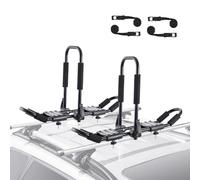 VEVOR Porte-Kayak pour Toit 1 Paire, Galerie de Toit à Fixation Supérieure, Barres de Toit Souples en J, pour Planche de Surf, Canoë, Sup, Planche de Ski, Montage sur Voiture, SUV, Camion, 2 Kayaks