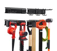 VEVOR Porte-Outils de Jardin Mural 838,2 mm, Support Mural pour Outils, Capacité de Charge Totale 181 kg, avec 2 Rails et 5 Crochets Réglables, pour Pelles, Râteaux, Balais, Garage et Abri de Jardin