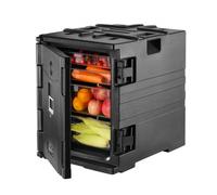 VEVOR - porte-plateau isolé à chargement frontal, boîte de restauration empilable, 82 Qt, noir