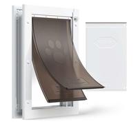 VEVOR Porte pour Animaux de Compagnie, Chatière à Double Rabat Magnétique, Trappe pour Chien, Cadre en Métal et Panneau de Fermeture Isolé et Résistant aux Intempéries, pour Porte Intérieur Extérieur