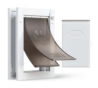 VEVOR Porte pour Animaux de Compagnie, Chatière à Double Rabat Magnétique, Trappe pour Chien et Chat, Panneau de Fermeture Isolé et Résistant aux Intempéries et Cadre en Alliage d'Aluminium, Taille M