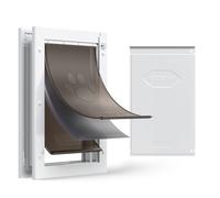 VEVOR Porte pour Animaux de Compagnie, Chatière à Triple Rabat Magnétique, Trappe pour Chien, Panneau de Fermeture Isolé et Résistant aux Intempéries et Cadre en Métal, pour Porte Intérieur Extérieur