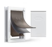 VEVOR Porte pour Animaux de Compagnie, Chatière à Triple Rabat Magnétique, Trappe pour Chien, Panneau de Fermeture Isolé et Résistant aux Intempéries et Cadre en Métal, pour Porte Intérieur Extérieur