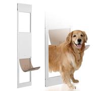 VEVOR Porte pour Chien pour Porte coulissante en Verre, 1927-2049 mm, Porte pour Animaux de Compagnie avec Cadre en Aluminium, Structure à charnière, Rabat et Serrure pour Chiens de Grande Taille, XL