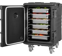VEVOR Porte-repas isolé Boîte de maintien au chaud pour la gastronomie 90 L, Porte-repas avec boucle, Porte-repas sur roulettes, Boîte de transport de denrées alimentaires