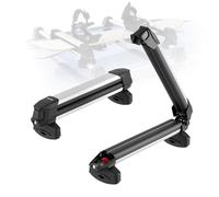 VEVOR Porte-skis sur barre de toit 465 mm, support pour planche à neige universel en aluminium avec verrou, capacité 4 paires de skis ou 2 planches, compatible avec la plupart des barres transversales