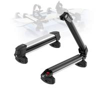 VEVOR Porte-skis sur barre de toit 465 mm, support pour planche à neige universel en aluminium avec verrou, capacité 4 paires de skis ou 2 planches, compatible avec la plupart des barres transversales