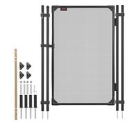 VEVOR Portillon de Barrière Piscine 1,2x0,75 m, Portillon de Sécurité pour Piscine Enterrée et Clôture Extérieure, Kit avec Fermeture et Verrouillage Automatiques, Maille Teslin PVC 352 g/m², Noir