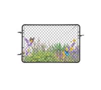 VEVOR Portillon de Jardin, 183x122 cm, Porte de Clôture à Mailles Losangées Réglable, Portail de Clôture en Acier Galvanisé Revêtement en Plastique, Installation Facile, pour Ferme, Poteaux Non Inclus