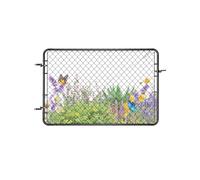 VEVOR Portillon de Jardin, 183x122 cm, Porte de Clôture à Mailles Losangées Réglable, Portail de Clôture en Acier Galvanisé Revêtement en Plastique, Installation Facile, pour Ferme, Poteaux Non Inclus