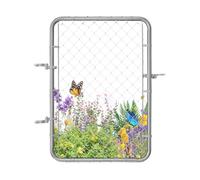 VEVOR Portillon de Jardin, 81x117 cm, Porte de Clôture à Mailles Losangées Réglable, Portail de Clôture en Acier Galvanisé Résistant à la Rouille, Installation Facile, pour Ferme, Poteaux Non Inclus