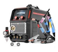 VEVOR Poste à Souder 5 en 1 Combiné CUT/TIG/Gas MIG/Flux MIG/MMA Découpeur Plasma sans Contact 50 A Machine Soudage Synergique 200 A Poste Soudage MIG Pulsé Aluminium 220 V Compatible Pistolet Bobine