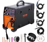 VEVOR Poste à Souder MIG-200 Poste à Souder MIG MMA TIG 200 A Poste de Soudage Portable Soudeuse Inverseur à Fil Fourré Machine à Souder 3 en 1 Équipement pour Soudage Acier au Carbone Fer Acier Inox