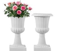 VEVOR Pot de Fleurs Plastique 25x42cm Lot de 2 Pour Mariage Fêtes Événement Scène Blanc