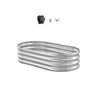 VEVOR Potager Surélevé Métal 120x60x29 cm Carré Potager Surélevé Galvanisé Lit de Jardin Ovale Bac de Jardinage Fond Ouvert pour Culture de Légumes Fleurs Herbes Aromatiques Plantes Grasses, Argenté