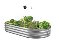 VEVOR Jardinière Lit de Jardin Surélevé Potager Métal Galvanisé 182,5x92,5x28cm