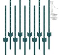 VEVOR Poteau de clôture de 3 pieds de long, pack de 10 poteaux en T Poteaux de clôture métalliques haute performance, poteaux de clôture solides en acier pour cour de jardin, pelouse, fermes et clôtur
