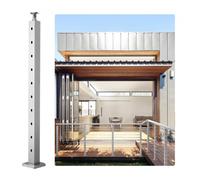 VEVOR Poteau de garde-corps à câble, 91,4x5x5 cm, poteau de rambarde à trous horizontaux, 10 trous pré-percés, poteau de rail en acier inoxydable, support horizontal et incurvé, 1JZLGZ91455YMDM3LV0