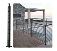 VEVOR Poteau de garde-corps d'angle à câble, 91,4x2,5x5 cm, poteau de rambarde 10 trous pré-percés en forme L, poteau de rail terrasse acier inoxydable, support horizontal incurvé, 1JZLGZHS9142UYBR4V0