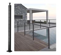 VEVOR Poteau de garde-corps d'angle câble, 106,7x2,5x5 cm, poteau de rambarde 12 trous pré-percés en forme L, poteau de rail terrasse acier inoxydable, support horizontal incurvé, 1JZLGZHS1067CSWRBV0
