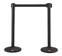 VEVOR Poteau de Guidag 2PCs 93 cm Barrière de Balisage pour le Contrôle de Foules avec Ruban Rétractable de 200 cm pour Délimitation Séparation File d'Attente en Public École Théâtre Hôtel Exposition