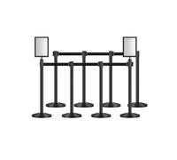 VEVOR Poteau de guidage, 8 pcs, barrière de balisage pour contrôle de foules, avec base creuse, poteau en acier au carbone, sangles rétractables et 2 supports de panneau, pour théâtre, fête, mariage