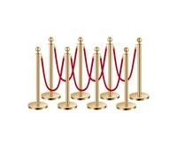 VEVOR Poteau de guidage barrière de sécurité 8 pcs dorés avec 6 cordes velours