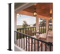 VEVOR Poteau de rampe d'escalier, 91,4x3,8x3,8 cm, poteau de garde-corps sans trous, kit poteau de main courante d'escalier acier inoxydable SUS304 avec accessoire pour bricolage maison terrasse, noir