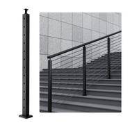 VEVOR Poteau de garde-corps escalier câble à trou incliné 30° 106,7x5x5 cm noir