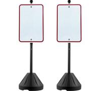 VEVOR Poteau de signalisation portable, support de poteau de signalisation de 1,52 m de long en fonte avec socle en plastique dur et roues, support de panneau de stationnement mobile pour panneaux de
