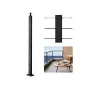 VEVOR Poteau Garde Corps, 914x50,8x50,8 mm, Poteau Rampe d'Escalier à Câble, Trous Horizontaux Pré-percés, Support Horizontal et Incurvé, pour Main Courante, Balustrade, Noir, 1JZLGZXHS9148RVYS001V0